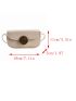 Mini Square Bag PU Flap Metal Decor Beige