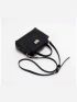 PU Square Bag Turn-lock Mini Black