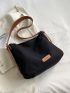 Letter Patch Decor Shoulder Bag