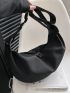 Large Hobo Bag Nylon Minimalist Black