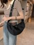 Large Hobo Bag Nylon Minimalist Black