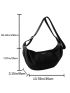 Large Hobo Bag Nylon Minimalist Black