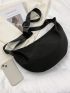 Large Hobo Bag Nylon Minimalist Black