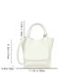 Mini Bucket Bag Litchi Embossed Pocket Front