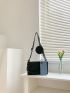 Chain Decor Square Bag With Coin Purse PU Black