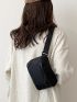 Mini Square Bag Minimalist With Zipper Black