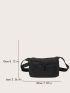 Mini Square Bag Minimalist With Zipper Black