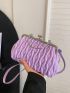 Quilted Ruched Bag Medium Kiss Lock