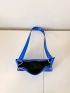 Mini Hobo Bag Embossed Detail Metallic Blue Funky