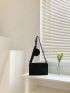 Chain Decor Square Bag With Coin Purse PU Black