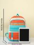 4pcs Bag Set Backpack Shoulder Bag Crossbody Bag Pencil Case Colorblock Preppy