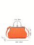 Small Satchel Bag Top Handle Solid Color