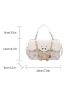 Mini Square Bag Cartoon Print Chain Decor Top Handle