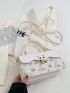 Mini Square Bag Cartoon Print Chain Decor Top Handle