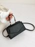 Mini Square Bag Crocodile Embossed Top Handle Flap