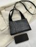 Mini Square Bag Crocodile Embossed