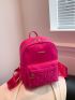 Medium Fashion Backpack Neon Pink Metal & Studded Decor