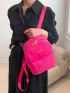 Medium Fashion Backpack Neon Pink Metal & Studded Decor