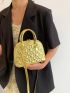 Small Dome Bag Double Handle Embossed Design