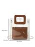 Medium Square Bag Clear Design With Inner Pouch Chain Strap