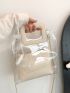 Medium Square Bag Clear Design With Inner Pouch Chain Strap