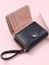 Women's Wallet Foldable Card Bag Multi-Card Wallet Short Fashion Embroidery Heart Coin Purse