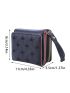 Women's Wallet Foldable Card Bag Multi-Card Wallet Short Fashion Embroidery Heart Coin Purse