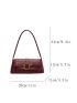 Medium Baguette Bag Crocodile Embossed Buckle Decor Flap