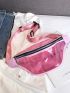 Large Fanny Pack Clear Design Neon Pink