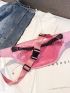 Large Fanny Pack Clear Design Neon Pink