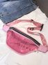 Large Fanny Pack Clear Design Neon Pink