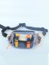 Large Capacity Fanny Pack Colorblock Release Buckle