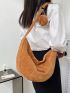 New Solid Stripe Bag Casual Hobo Bag With Coin Purse