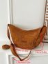 New Solid Stripe Bag Casual Hobo Bag With Coin Purse