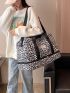 Leopard Pattern Travel Bag Double Handle Waterproof