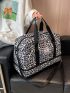 Leopard Pattern Travel Bag Double Handle Waterproof