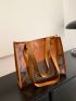 Minimalist Shoulder Tote Bag Medium Clear