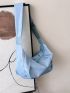 Minimalist Hobo Bag Oversized Canvas Zipper