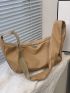 Minimalist Hobo Bag Oversized Canvas Zipper