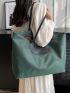 Colorblock Shoulder Tote Bag Double Handle Oversized