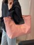 Colorblock Shoulder Tote Bag Double Handle Oversized