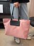 Colorblock Shoulder Tote Bag Double Handle Oversized