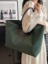 Colorblock Shoulder Tote Bag Double Handle Oversized