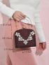 Glitter Rhinestone Decor Box Bag Glamorous Mini