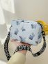 Women Pure Color Butterfly Crossbody Bag Casual All-match Ladies Mini Crossbody Bag