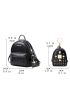 Studded Decor Classic Backpack Medium With Coin Purse Black