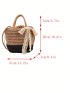 Colorblock Straw Bag Small Twilly Scarf Decor Vacation