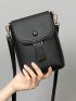 Minimalist Novelty Bag Mini Flap Black