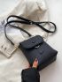 Minimalist Novelty Bag Mini Flap Black