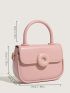 Minimalist Saddle Bag Mini Flap Pink